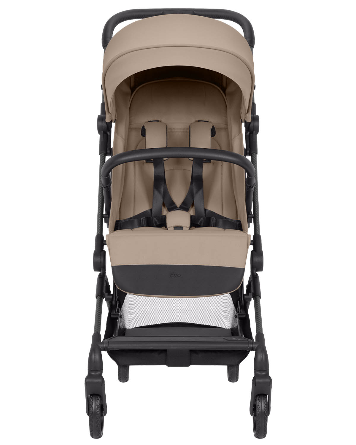 Прогулочная коляска Evo 2025 Поворотный бампер и ремни с мягкими накладками.